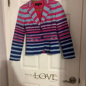 Nanette Lepore Women's Striped Blazer - Pink and Blue
